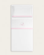 Juego de Sábanas Franela Oso - Blanco/Rosa
