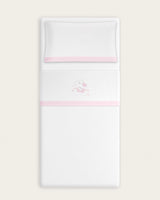 Juego de Sábanas Franela Oso - Blanco/Rosa