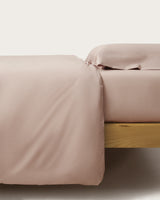 Housse de couette Percale - Coton 180 fils - Rose poudré