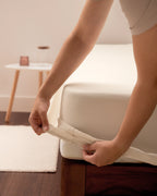 Percale Fitted Sheet - 180 Thread Count Cotton - Beige
