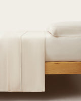 Percale Fitted Sheet - 180 Thread Count Cotton - Beige