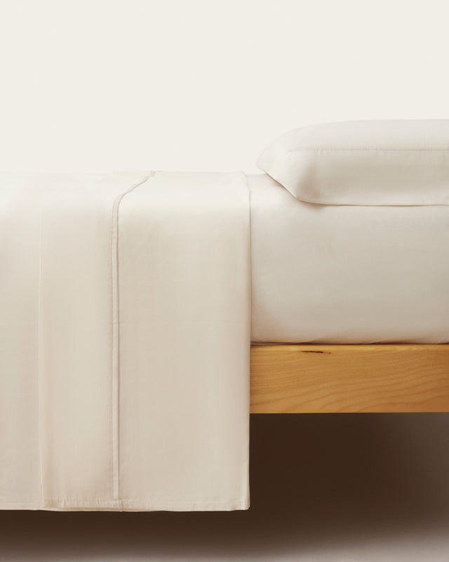 Percale Fitted Sheet - 180 Thread Count Cotton - Beige