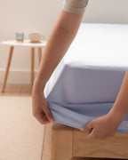 Percale Fitted Sheet - 180 thread count Cotton - Sky