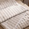 manta sofa o cama don algodon beige