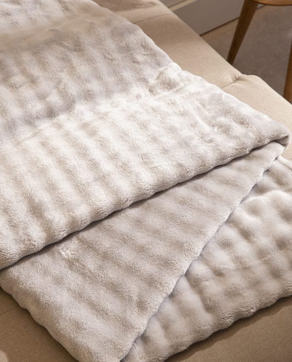 manta sofa o cama don algodon beige